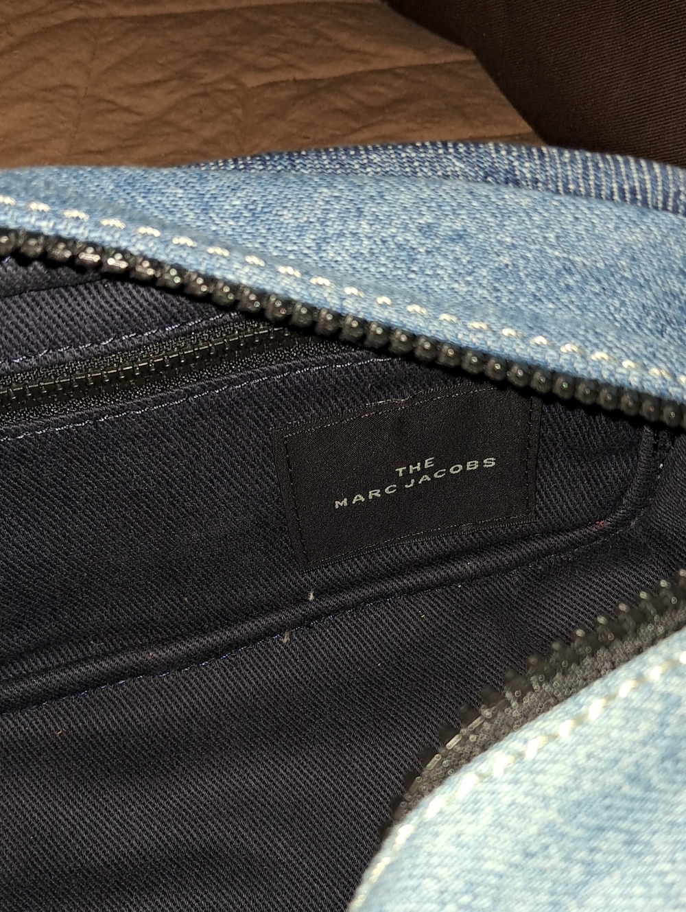 Marc Jacobs Denim 'The Camera Bag' with Tan Leather Accents - Picture 6 of 7